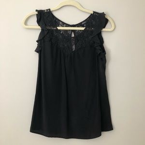 Express top black lace and silk